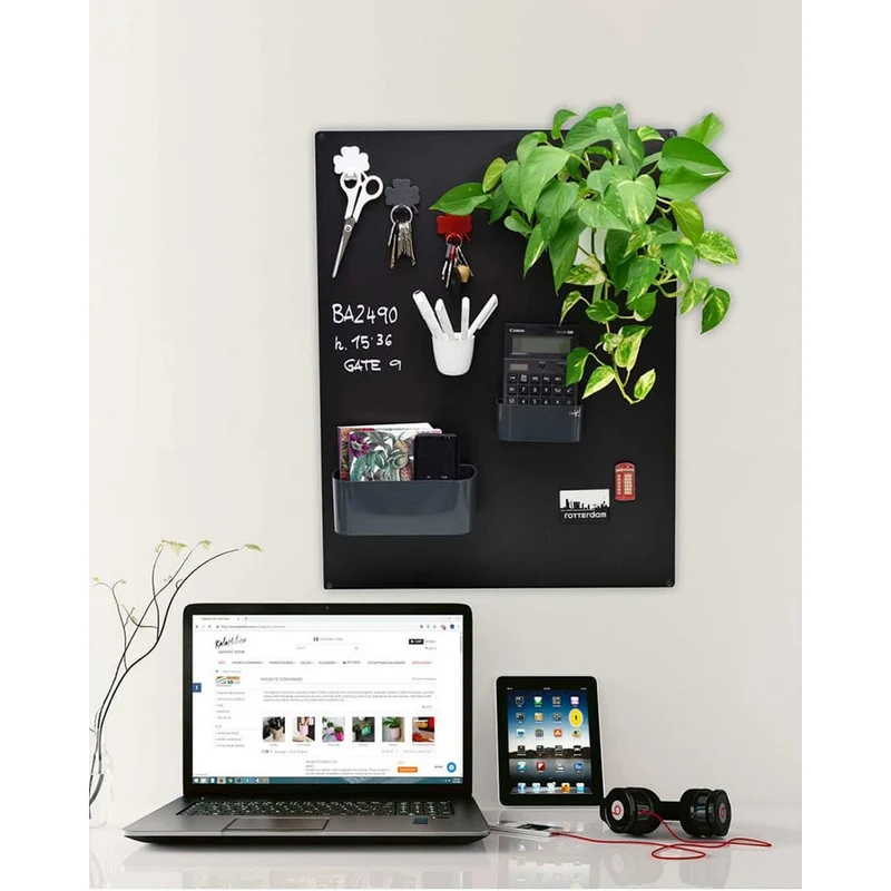KalaMitica® Kreidetafel Magnetisch, Ohne Rahmen, 57x74cm, Schwarz/Anthrazit