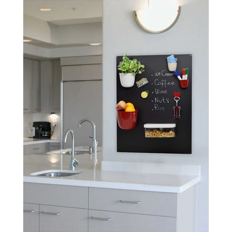 KalaMitica® Kreidetafel Magnetisch, Ohne Rahmen, 57x74cm, Schwarz/Anthrazit