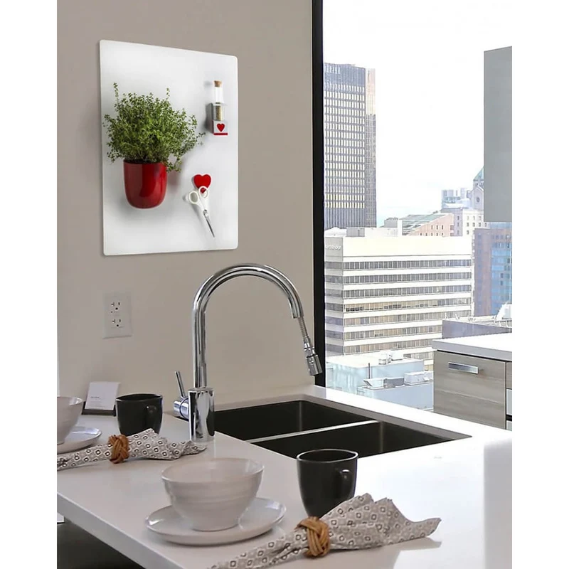 KalaMitica® Kreidetafel Magnetisch, Ohne Rahmen, 38x56cm, Weiss