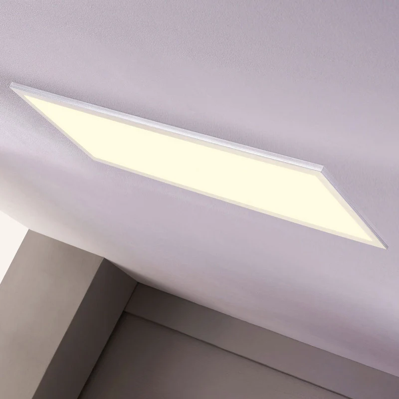 B-Ware LED Panel Deckenleuchte Lichtspender Lindby Livel CCT Fernbedienung Silber Alu 1