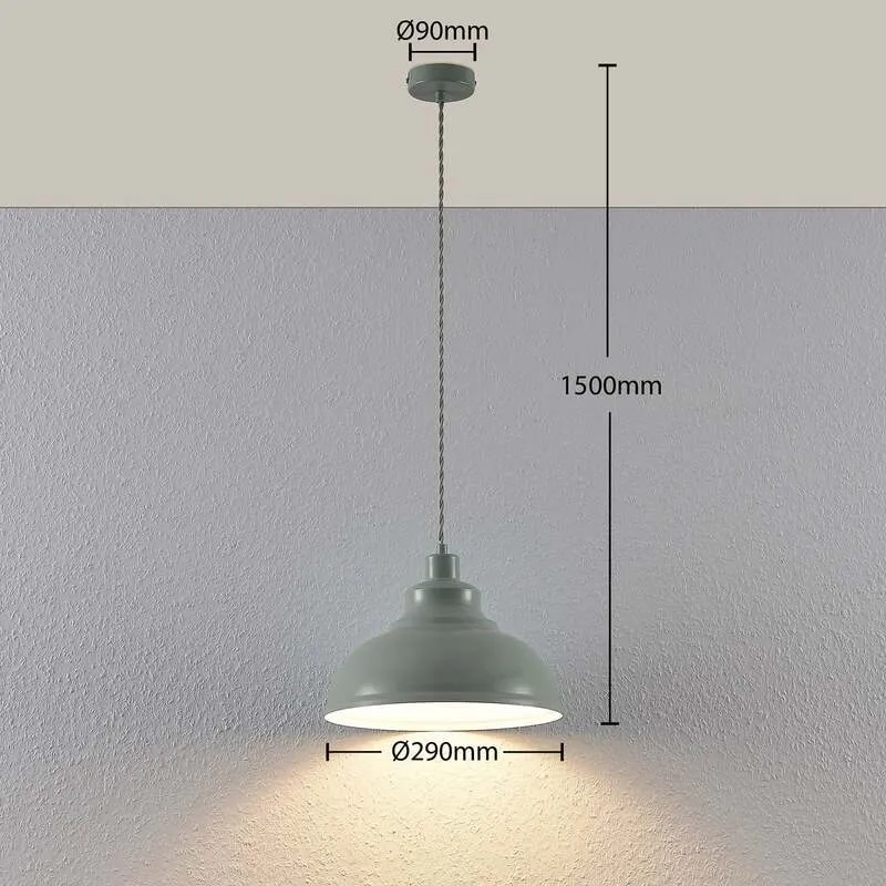 B-Ware Lindby Pendelleuchte Hängeleuchte Albertine LED Lampe dimmbar hellblau Ø29cm