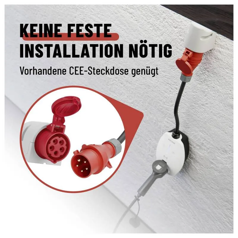 B-Ware Absina Wallbox Typ 2 Mode 3 16 A 11 kW App RFID Elektrofahrzeug Ladelösung