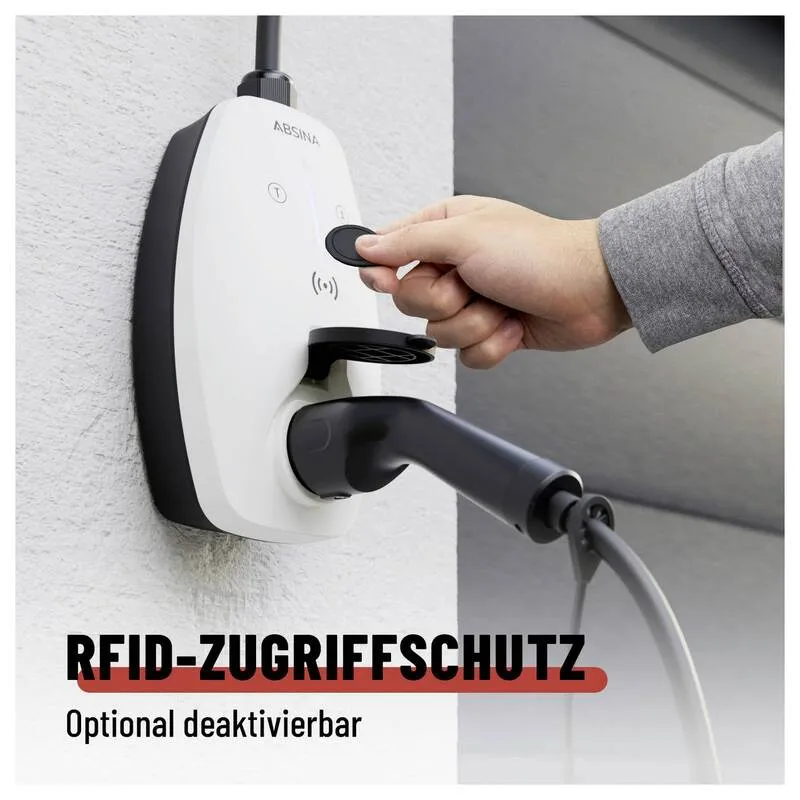 B-Ware Absina Wallbox Typ 2 Mode 3 16 A 11 kW App RFID Elektrofahrzeug Ladelösung