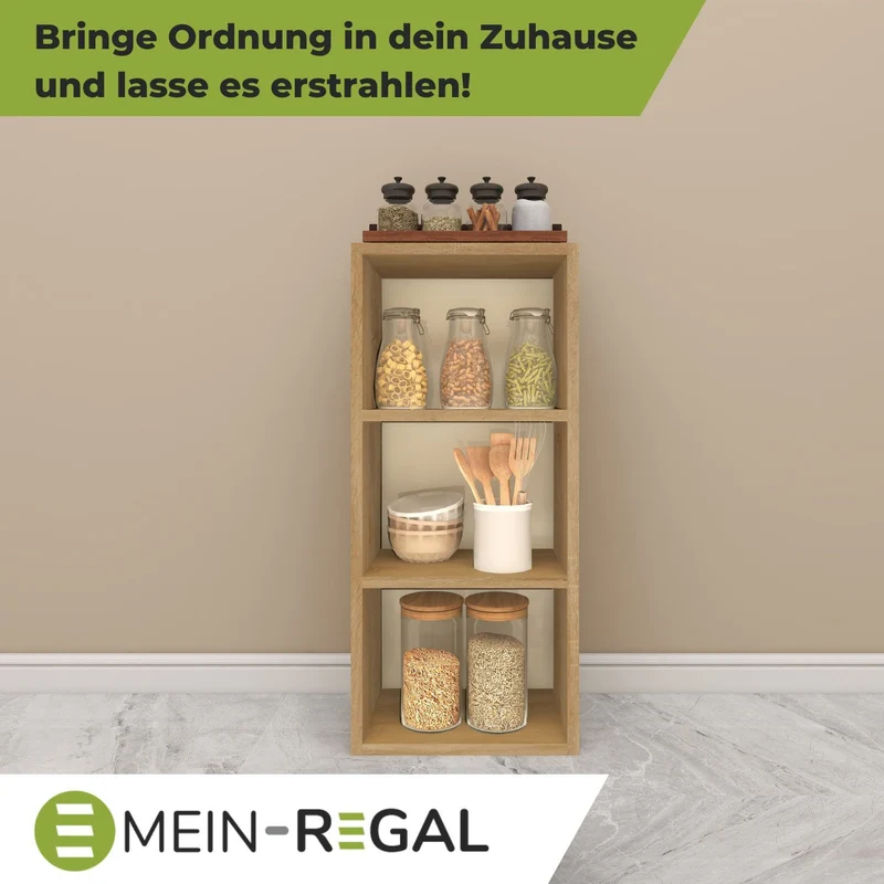 Coemo Standregal Alpha 80 aus Holz 3 Fächer