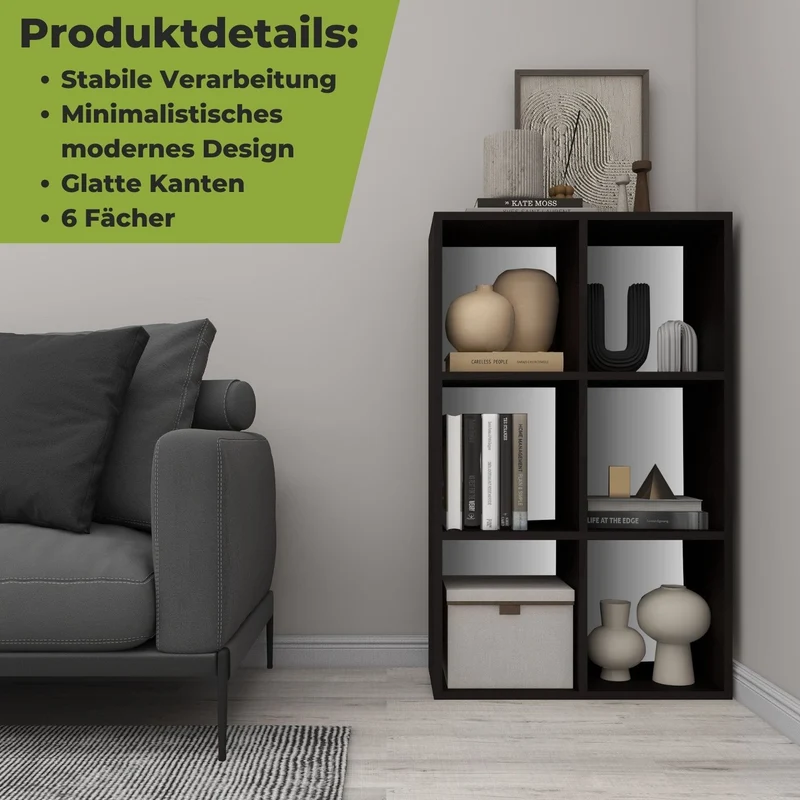 Coemo Aktenregal Delta-6 MDF Standregal 6 Fächer
