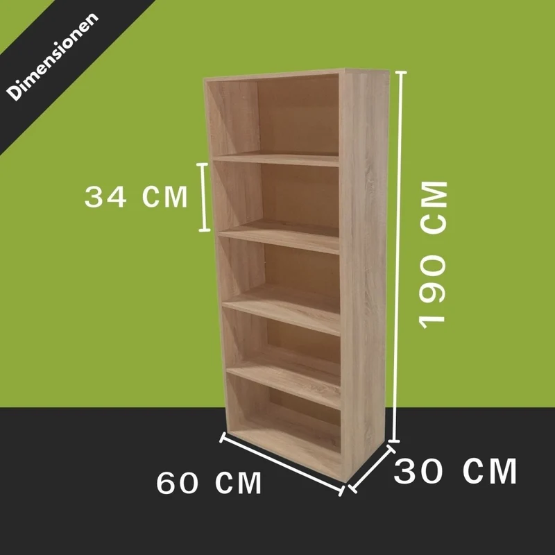 Coemo Hohes Aktenregal Delta-5 Regal 5 Fächer
