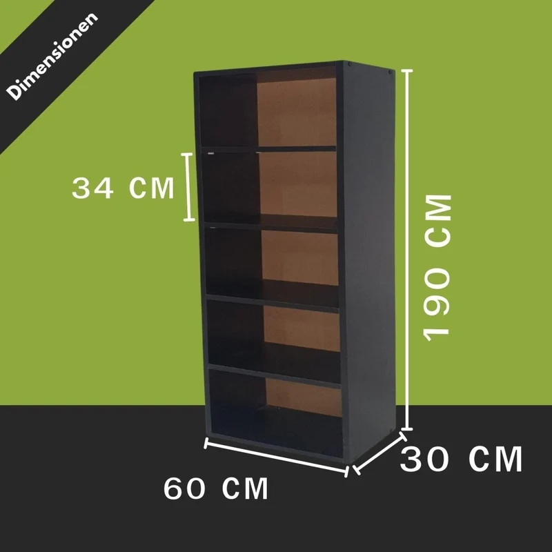 Coemo Hohes Aktenregal Delta-5 Regal 5 Fächer