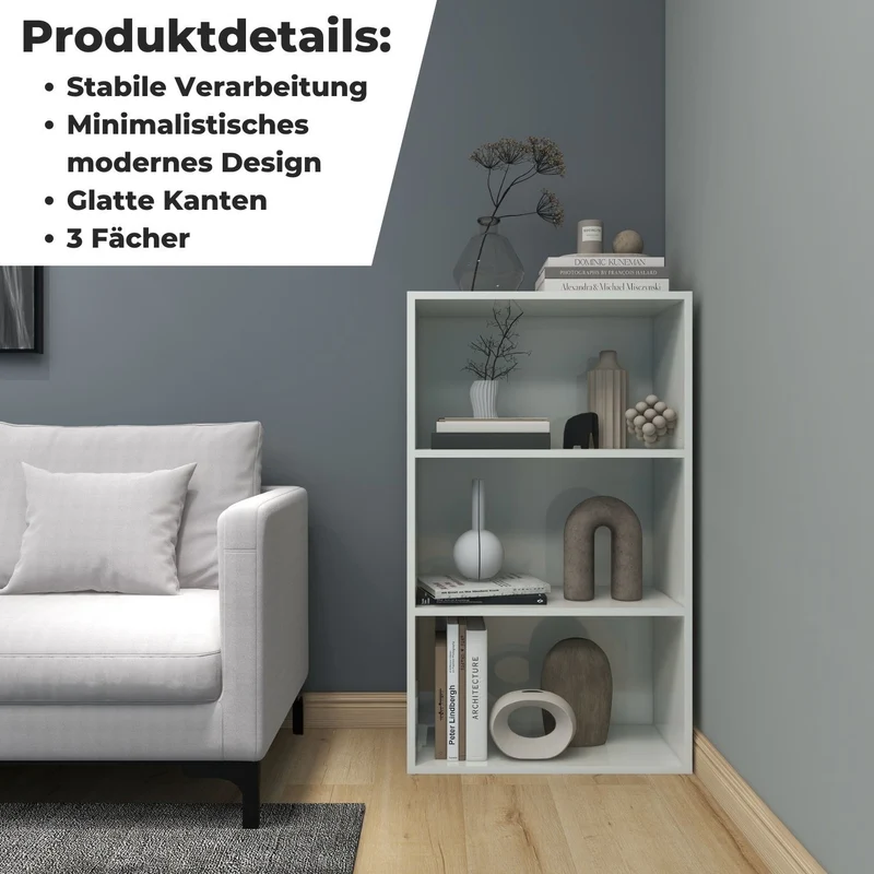 Coemo Kompaktes Aktenregal Delta-3 Standregal 3 Fächer