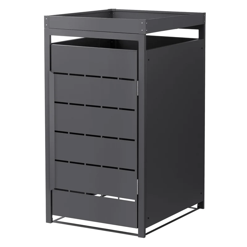 Mülltonnenbox Mülltonnenverkleidung Streben Design mit Pflanzdach für bis zu 4 Tonnen je 240L aus Stahl