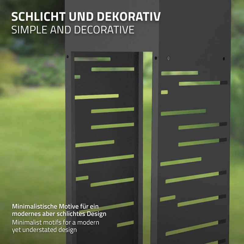 ML-DESIGN | Kaminholzregal Innen Außen mit Pflanzkasten 30x111 cm Stahl verzinkt Anthrazit Brennholzregal Metall Holzstapelhilfe wetterfest Holzlager