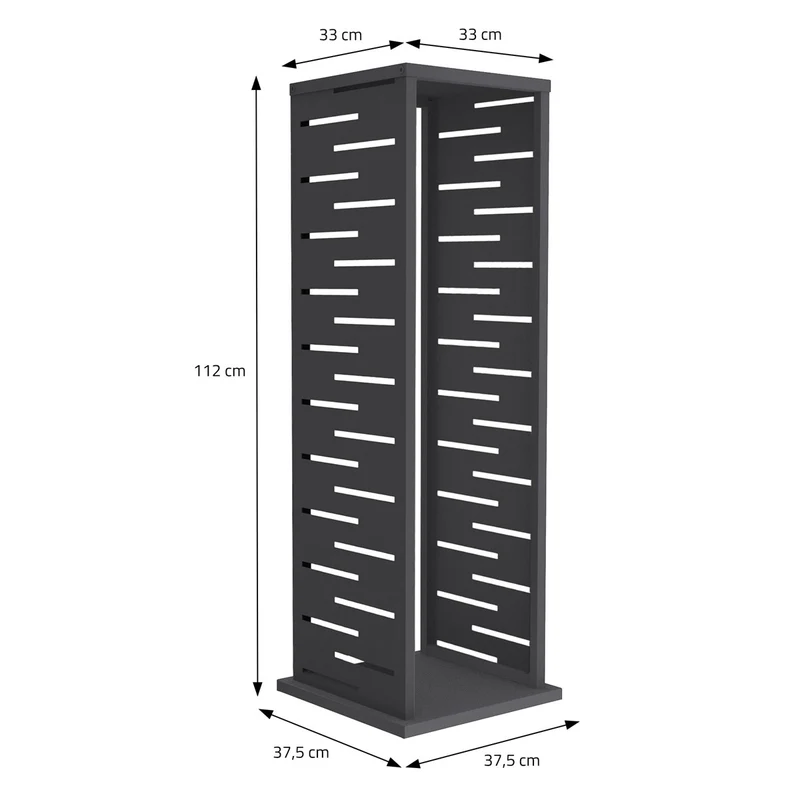 ML-DESIGN | Kaminholzregal Innen Außen 37,5x37,5x112 cm Stahl verzinkt Anthrazit Brennholzregal Metall Holzstapelhilfe wetterfest Säulen-Holzlager