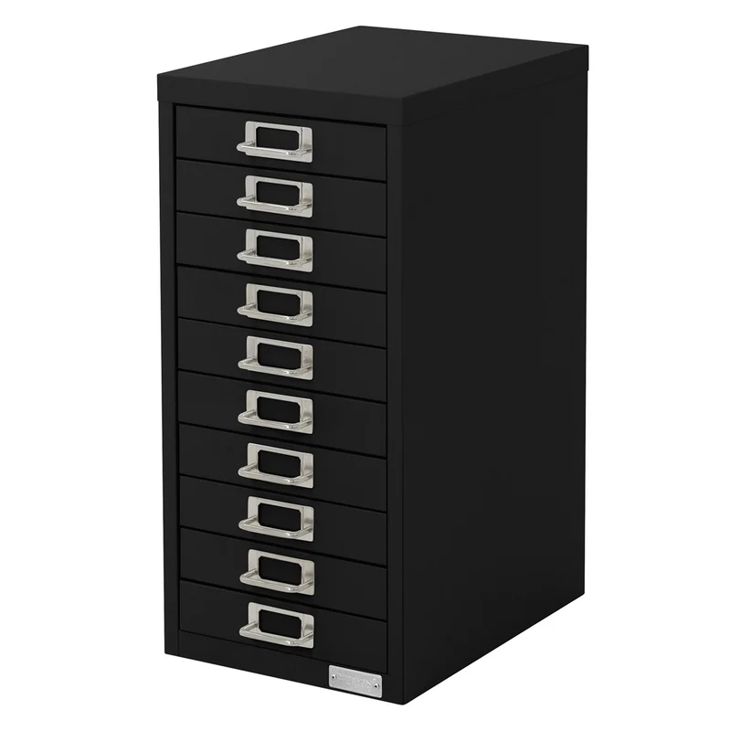 ML-Design | Aktenschrank mit 10 Schubladen 28x38x60 cm aus Stahl, Büroschrank mit Etikettenhalter