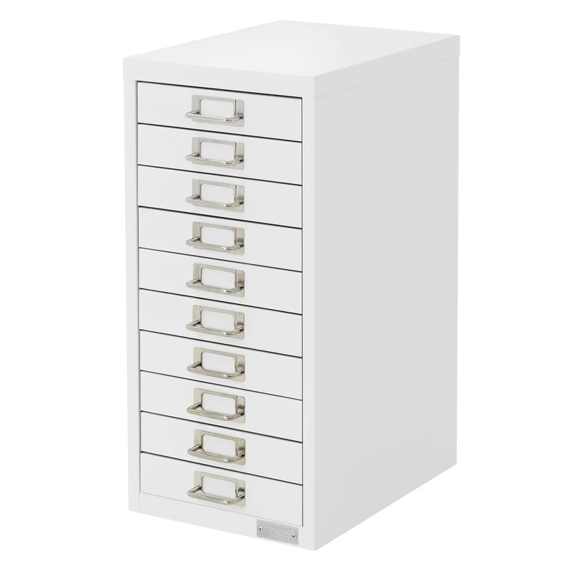 ML-Design | Aktenschrank mit 10 Schubladen 28x38x60 cm aus Stahl, Büroschrank mit Etikettenhalter