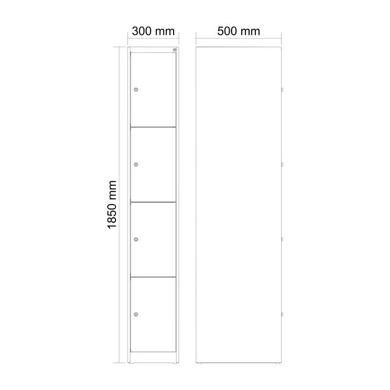 Schließfachschrank von C+P Evolo Plus | 1850x300x500 mm | 3 - 5 Fächer