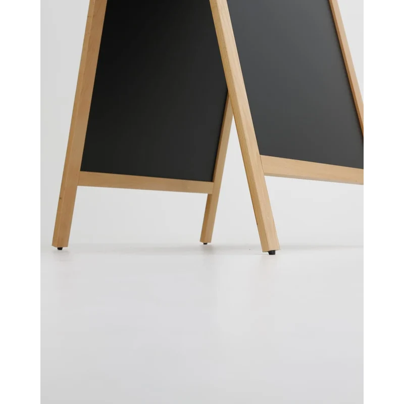 "ChalkMaster Pro" – Wetterfester Kreidetafel-Aufsteller 145x67cm, Buche