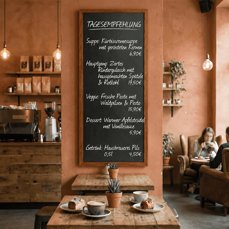 Kreidetafel "InspiraBoard" 80x200cm mit Holzrahmen – Indoor