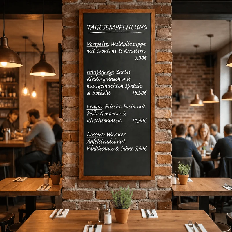 Kreidetafel "InspiraBoard" 80x180cm mit Holzrahmen – Indoor