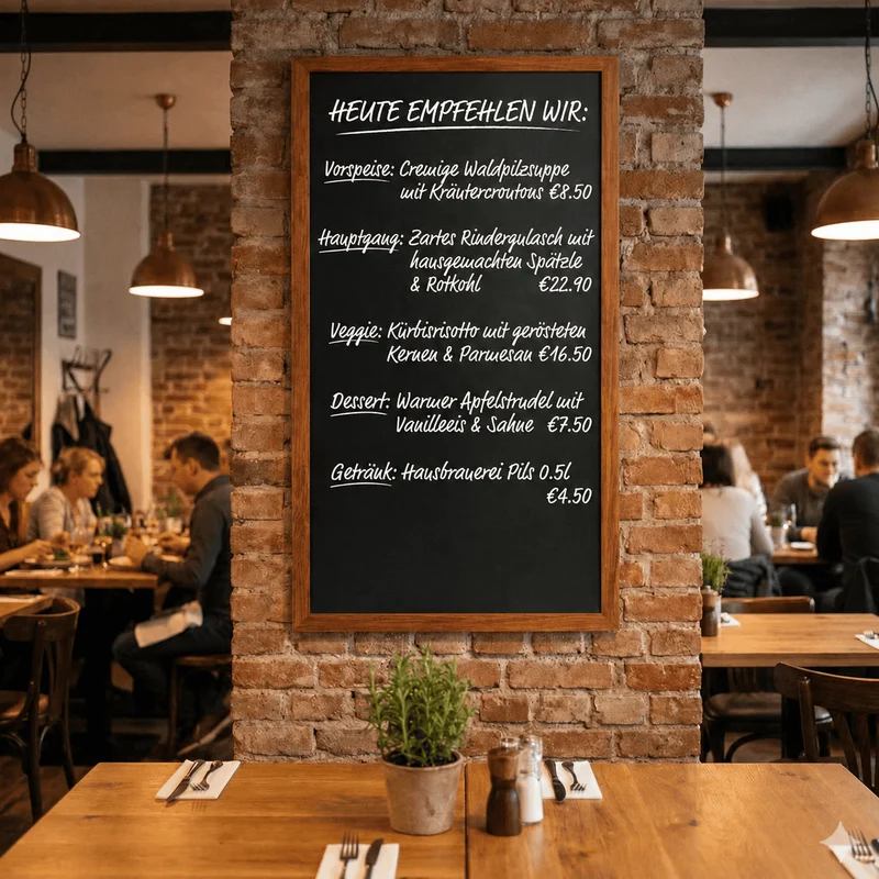 Kreidetafel "InspiraBoard" 80x150cm mit Holzrahmen – Indoor