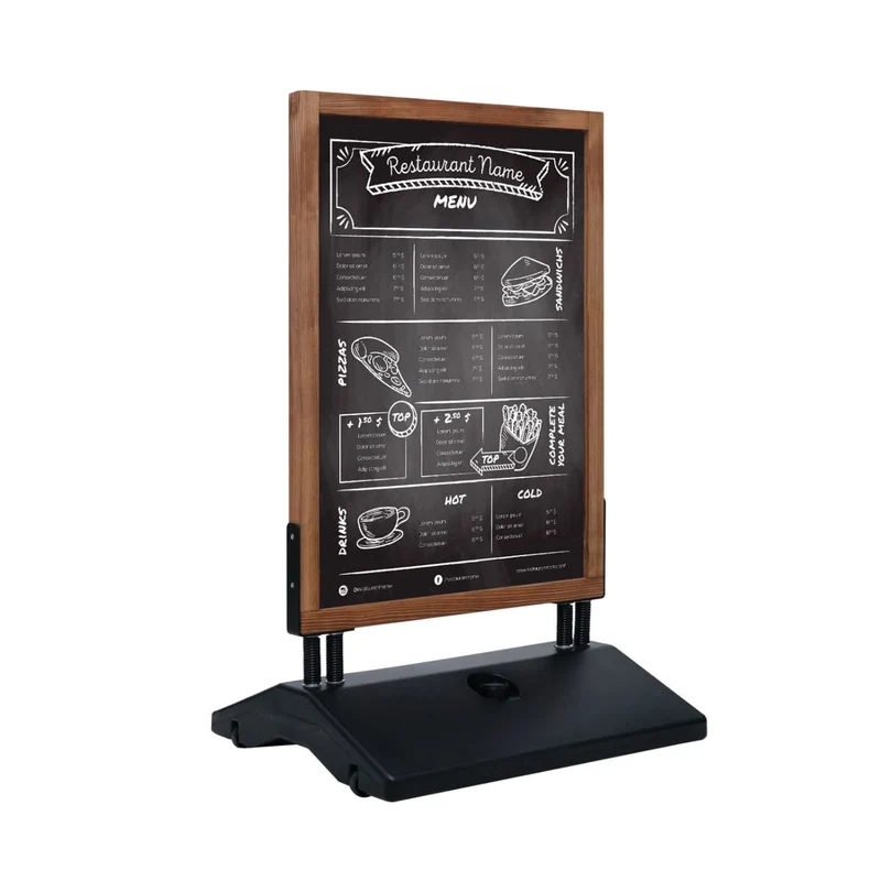 Holz Kundenstopper-Kreidetafel mit Wassertank, DIN A1, Outdoor