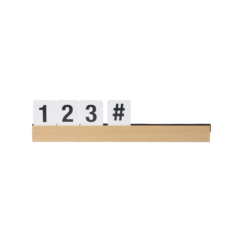 Securit® Buchstabenregal, Teak, 4 Leisten á 25 cm, inkl. Wandmontageset und 169 doppelseitigen Buchstaben-, Zahlen- und Symbolkarten