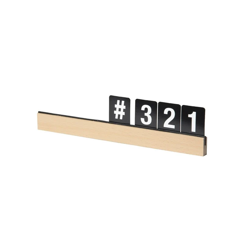 Securit® Buchstabenregal, Teak, 4 Leisten á 25 cm, inkl. Wandmontageset und 169 doppelseitigen Buchstaben-, Zahlen- und Symbolkarten