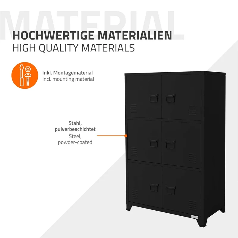 ML-Design | Aktenschrank mit drei Ebenen Magnetverschluss 75x40x120 cm aus Stahl, Büroschrank