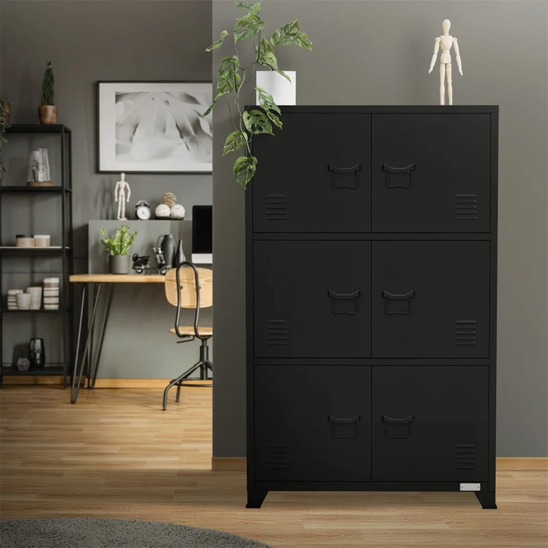 ML-Design | Aktenschrank mit drei Ebenen Magnetverschluss 75x40x120 cm aus Stahl, Büroschrank