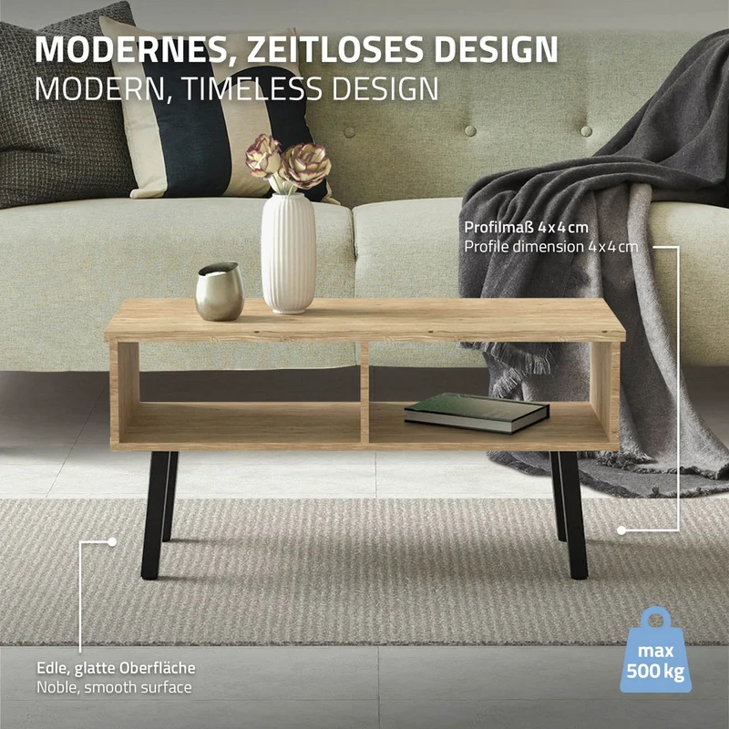 ML-Design | 4er Set Tischbeine schräg I-Design aus pulverbeschichteter Stahl, höhenverstellbare Möbelfüße