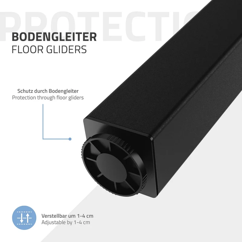 ML-Design | 4er Set Tischbeine I-Design aus pulverbeschichteter Stahl, höhenverstellbare Möbelfüße