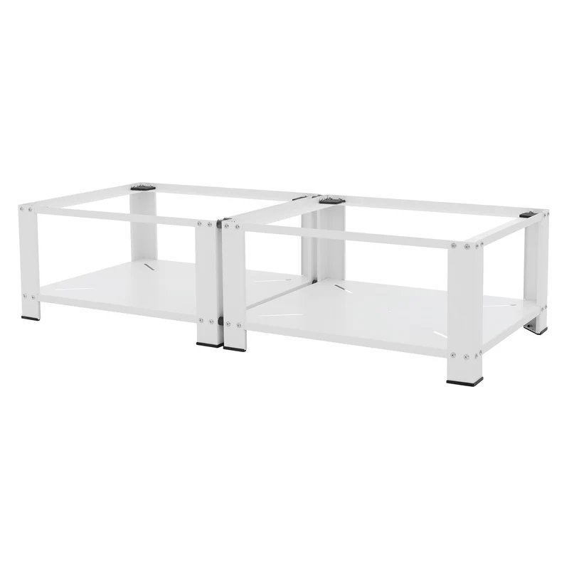 ML-Design | Waschmaschinen Untergestell mit Ablage 128x54x32 cm aus Stahl, Unterschrank doppel
