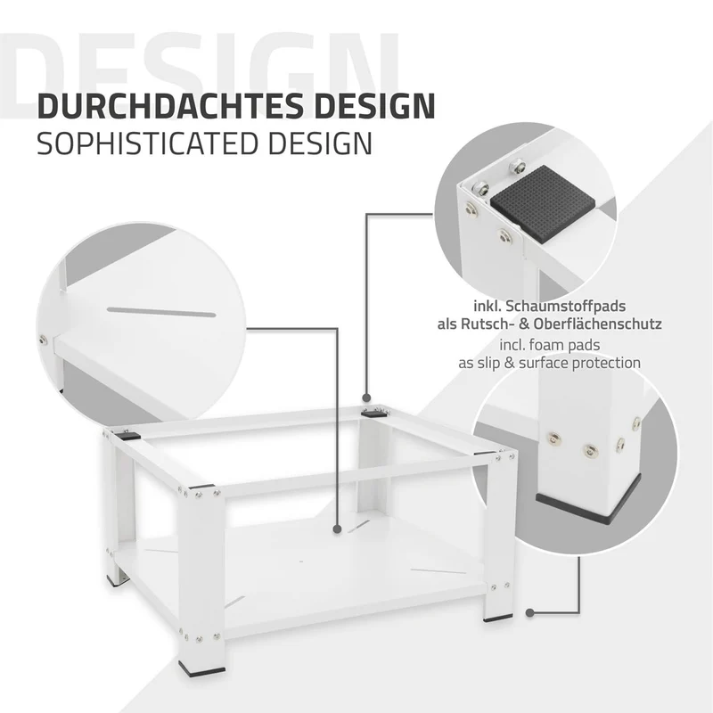 ML-Design | Waschmaschinen Untergestell mit Ablage 63x54x32 cm aus Stahl, Unterschrank