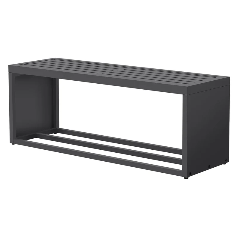 ML-DESIGN | Kaminholzregal Innen/Aussen mit Sitzbank 120x38x43 cm Stahl verzinkt Anthrazit Brennholzregal Metall Holzlager Feuerholzregal wetterfest