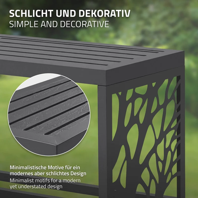 ML-DESIGN | Kaminholzregal Innen/Aussen mit Sitzbank 120x38x43 cm Stahl verzinkt Anthrazit Brennholzregal Holzlager Metall Feuerholzregal wetterfest