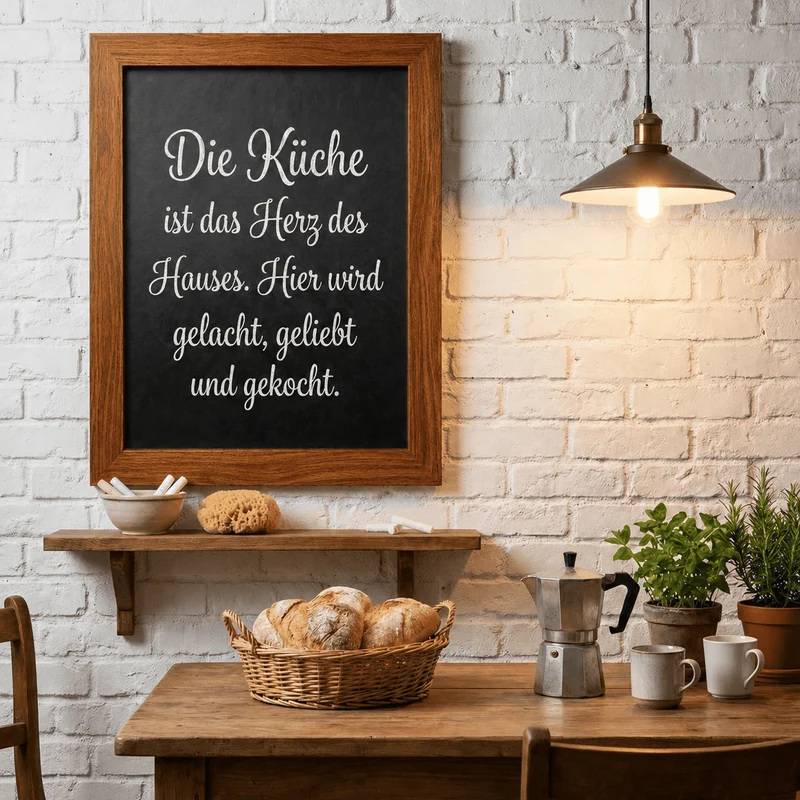 Kreidetafel "InspiraBoard" 60x80cm mit Holzrahmen – Indoor