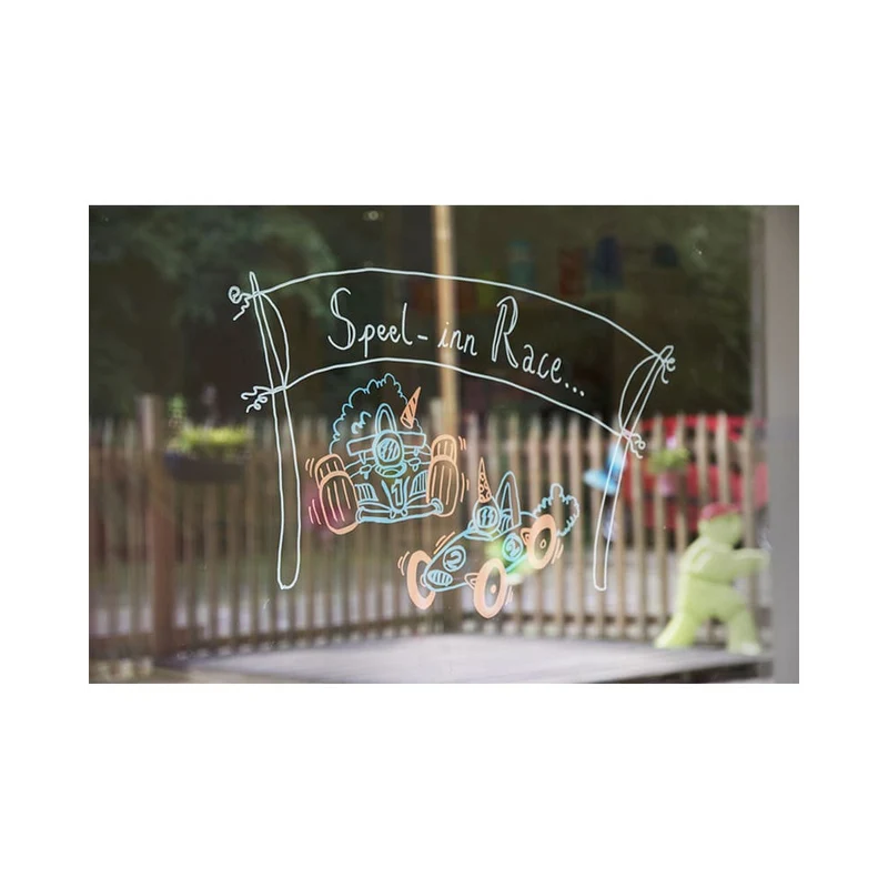 Securit® Fensterschablonen "Windoodle", Format: A2, Thema: Boy Birthday, inkl. 1 Securit® Kreidestift, 3er Set