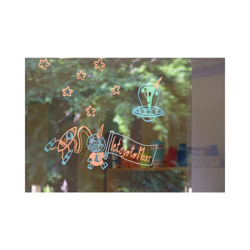 Securit® Fensterschablonen "Windoodle", Format: A2, Thema: Boy Birthday, inkl. 1 Securit® Kreidestift, 3er Set