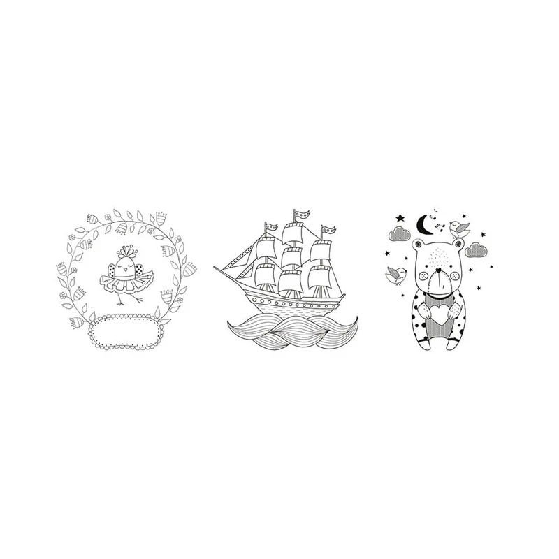 Securit® Fensterschablonen "Windoodle", Format: A2, Thema: Baby, inkl. 1 Securit® Kreidestift, 3er Set