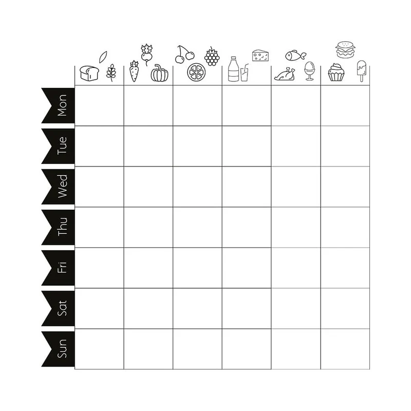 Securit® Fensterschablonen "Windoodle", Format: A2, Thema: Food, inkl. 1 Securit® Kreidestift, 3er Set