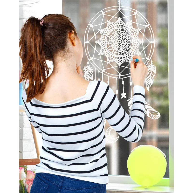 Securit® Fensterschablonen "Windoodle", Format: A3, Thema: Tiere, inkl. 1 Securit® Kreidestift, 3er Set