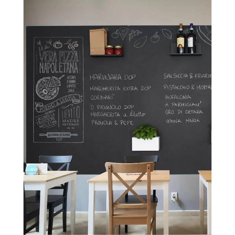 KalaMitica® Kreidetafel Magnetisch, Ohne Rahmen, 100x145cm, Schwarz/Anthrazit