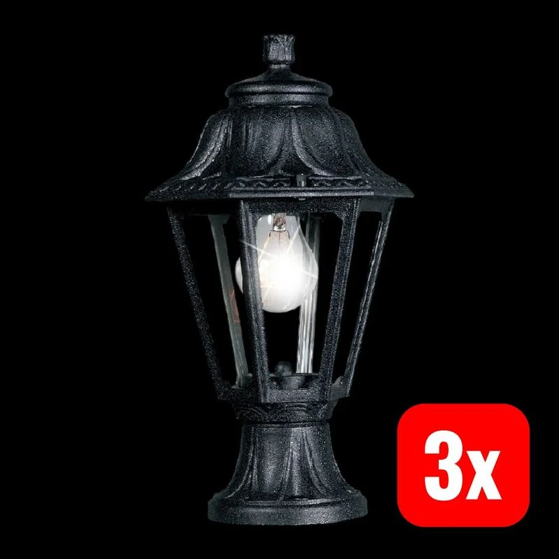 3x B-Ware Fumagalli Gartenleuchte Mikrolot/Anna E22.110.000.AXE27 LED Außenlampe schwarz