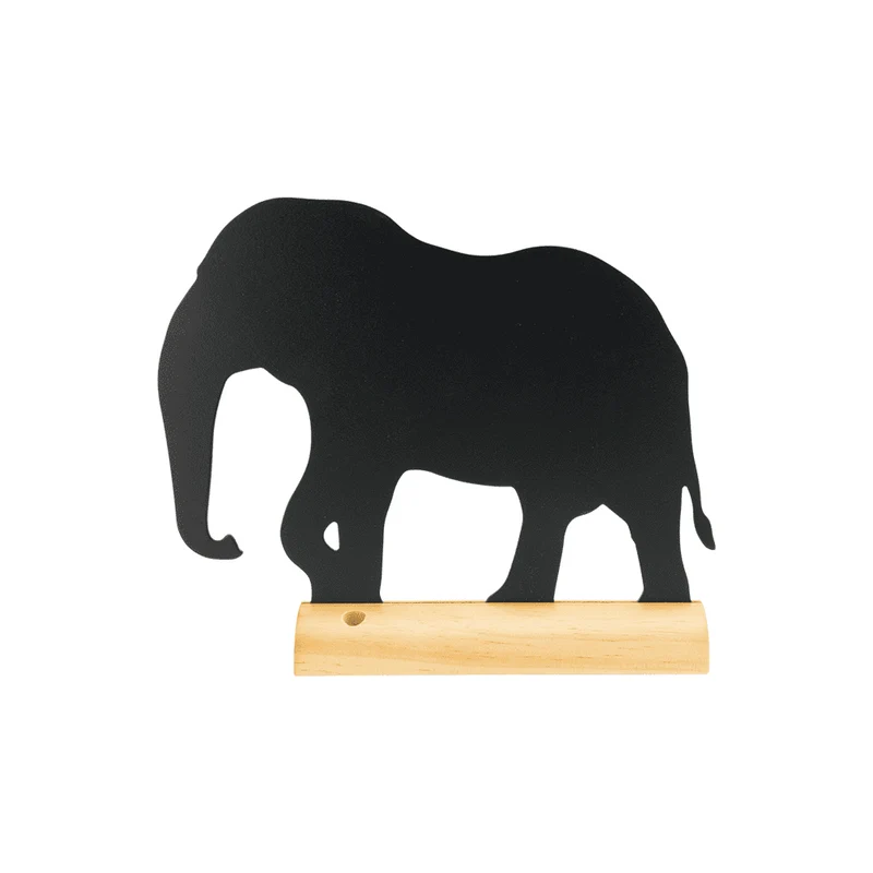 Tischkreidetafel „Elefant“ Aufsteller 30×24cm mit Holzfuss
