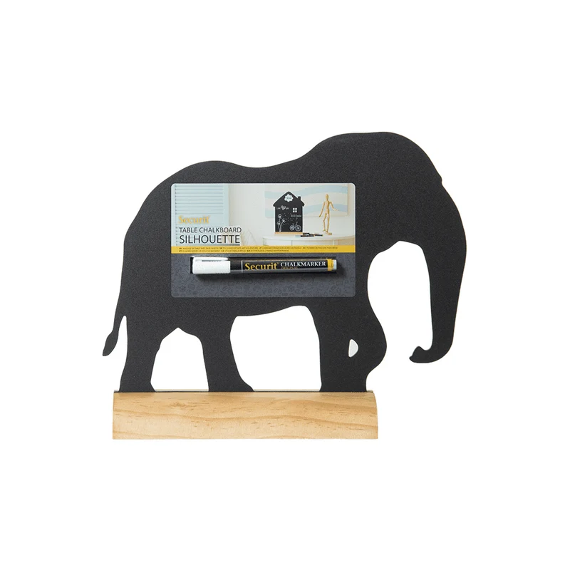 Tischkreidetafel „Elefant“ Aufsteller 30×24cm mit Holzfuss