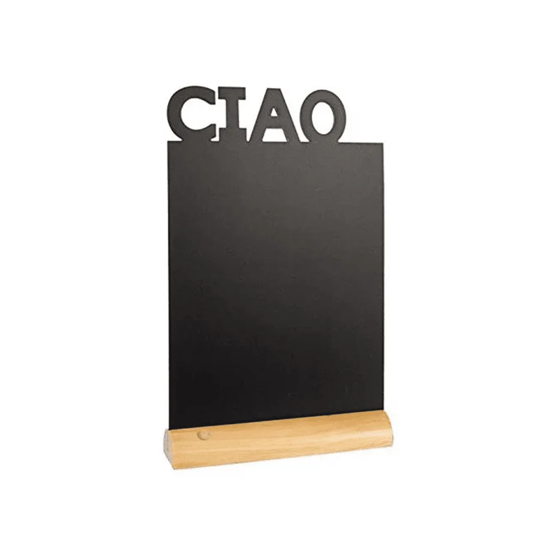 Tischkreidetafel „CIAO“ Aufsteller 21×35cm mit Holzfuss