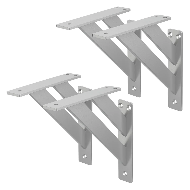 ML-Design | Wandkonsole 2er Set aus Aluminium, Regalwinkel Regalhalterung