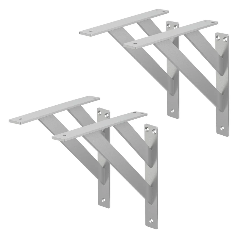 ML-Design | Wandkonsole 2er Set aus Aluminium, Regalwinkel Regalhalterung