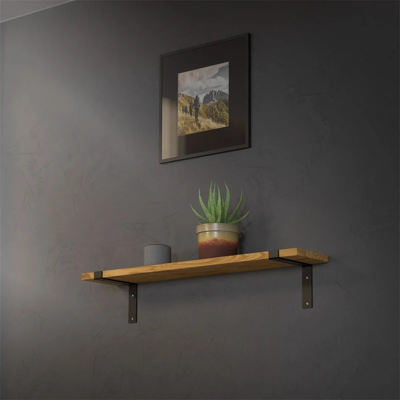 ML-Design | Wandkonsole 2er Set aus Stahl, 90 Grad Regalhalterung