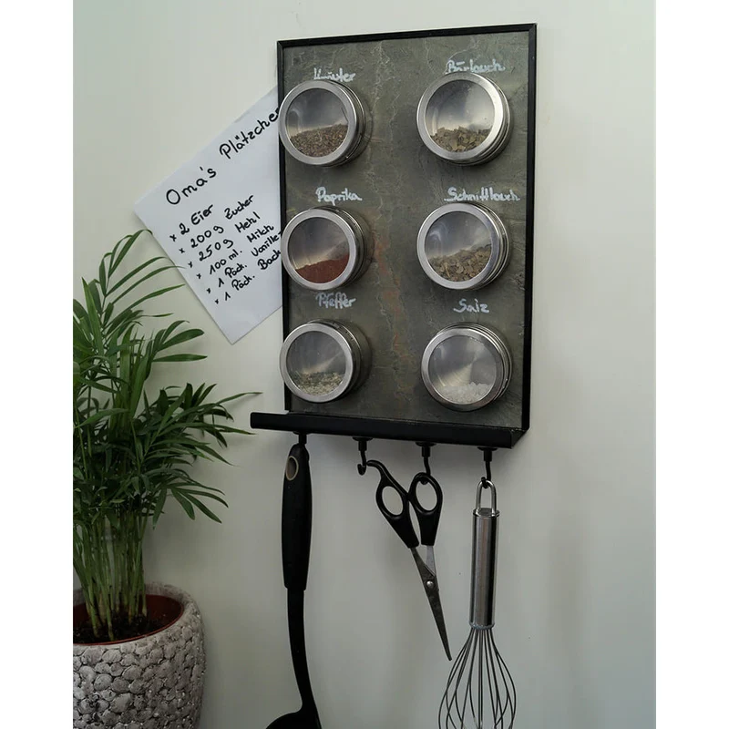 Schiefertafel Magnetisch mit Ablage "Vulcano Stone", 20x30cm