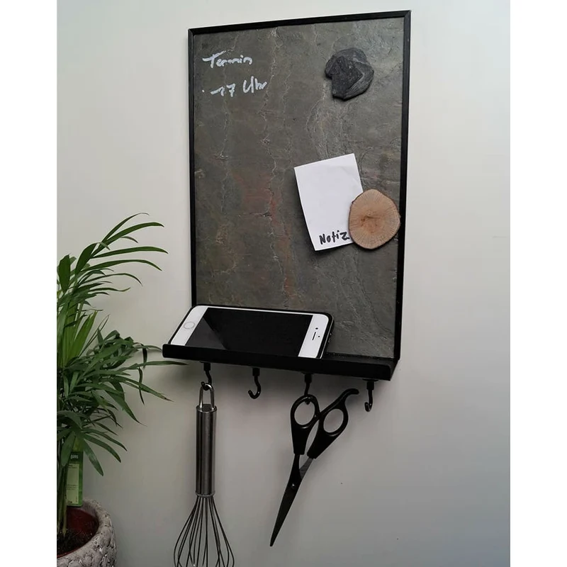 Schiefertafel Magnetisch mit Ablage "Vulcano Stone", 20x30cm