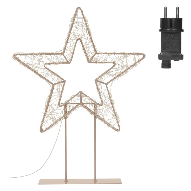 ECD Germany | LED Weihnachtsstern auf Sockel 37 cm Warmweiß Stern Leuchtstern Weihnachtsdeko mit Lichterkette Weihnachtsbeleuchtung Außen mit Timer